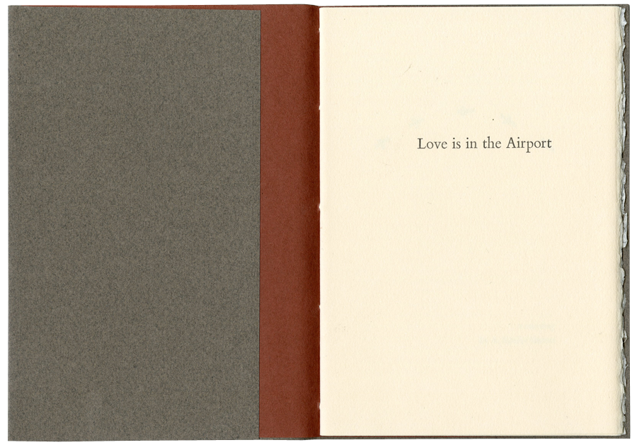 Love is in the Airport Artist Book by Kendra Greene of Greene Ink Press