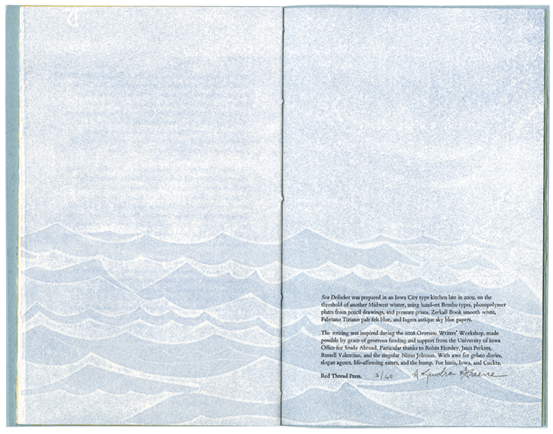 Sea Delisches Artist Book by Kendra Greene of Greene Ink Press